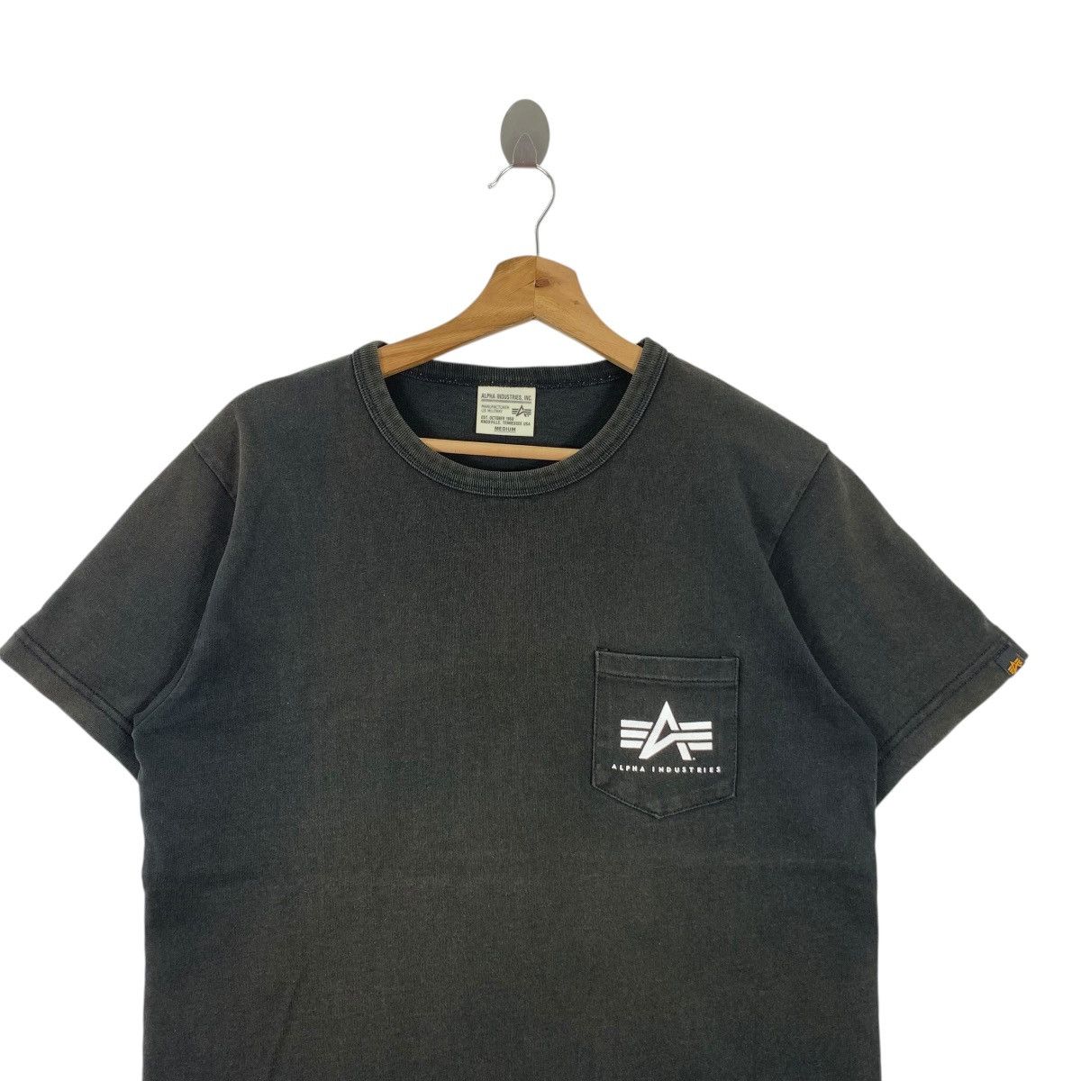 Alpha Industries × Vintage Vintage ALPHA INDUSTRIES Heavyweight Cotton Tee Shirt Size US M / EU 48-50 / 2 - 3 Thumbnail