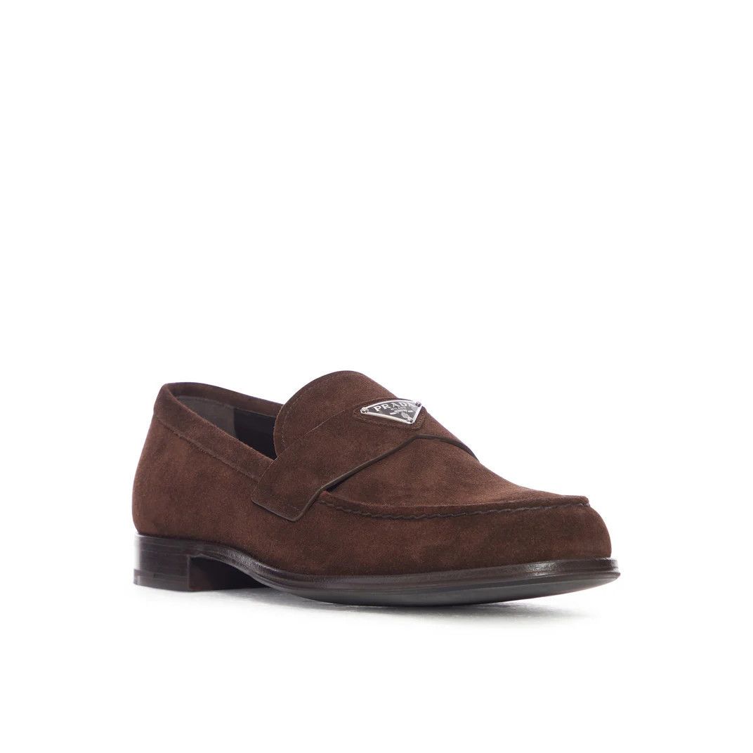 Prada PRADA Dark Brown Suede Loafers New (Men's size:8;) Size US 8 / EU 41 - 4 Thumbnail