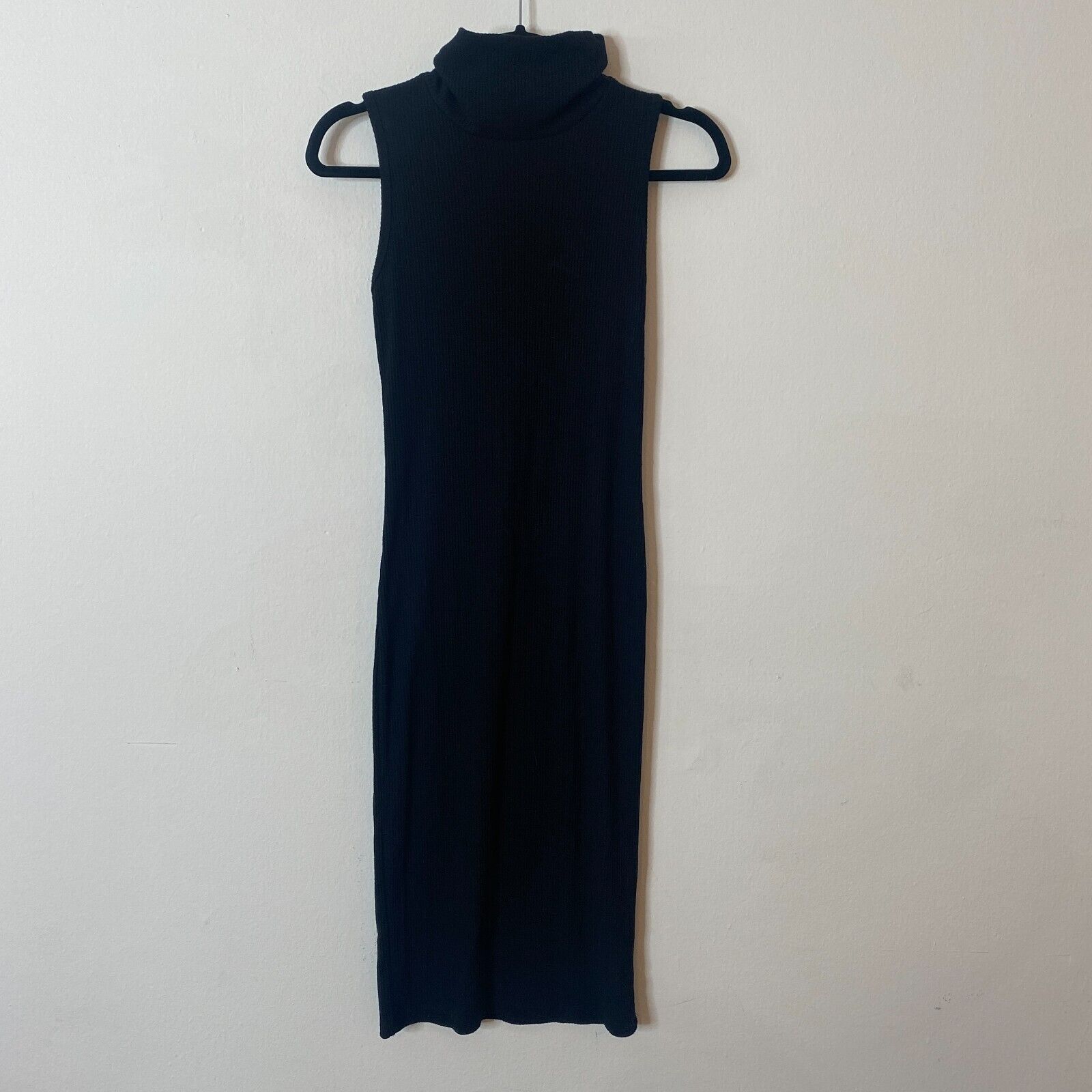 Other Black Mock Neck Ribbed Bodycon Sleeveless Cut Out Dress S Size S / US 4 / IT 40 - 4 Thumbnail