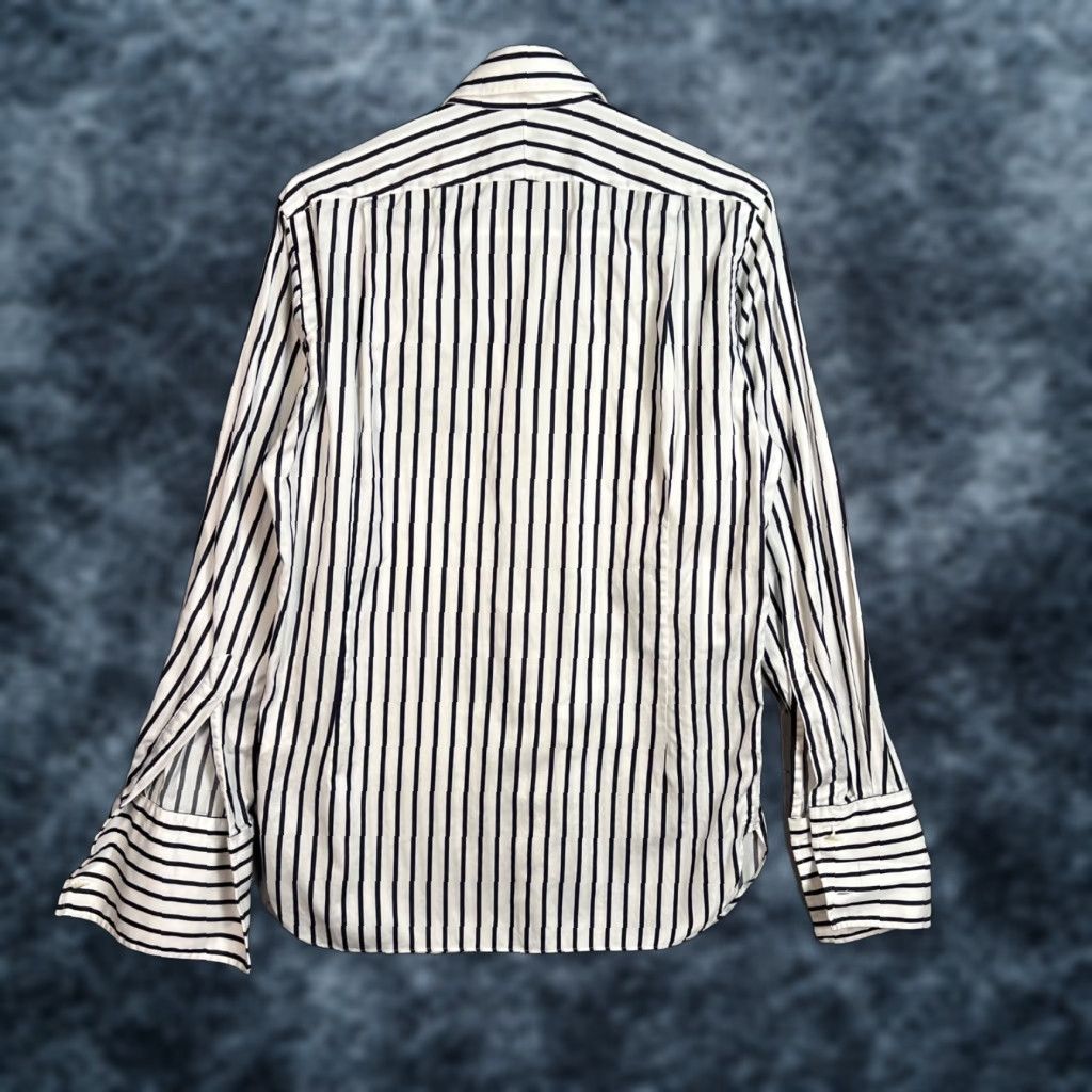 Vintage Dressterior Womens Button-Up Shirt Striped Cotton White & Blue Casual Slim 38 Adult Regular Long Sleeve Collared Shirt Womens Size XS / US 0-2 / IT 36-38 - 1 Thumbnail
