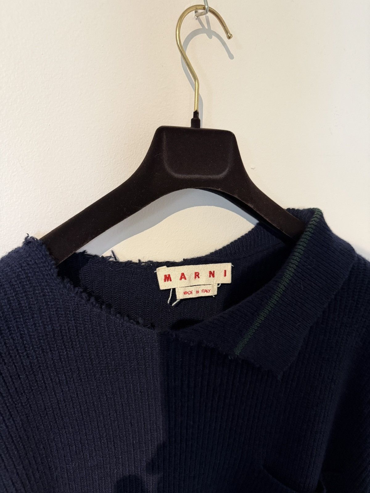 Marni Marni Asymmetric Collar Knit Sweater Size US XL / EU 56 / 4 - 5 Thumbnail