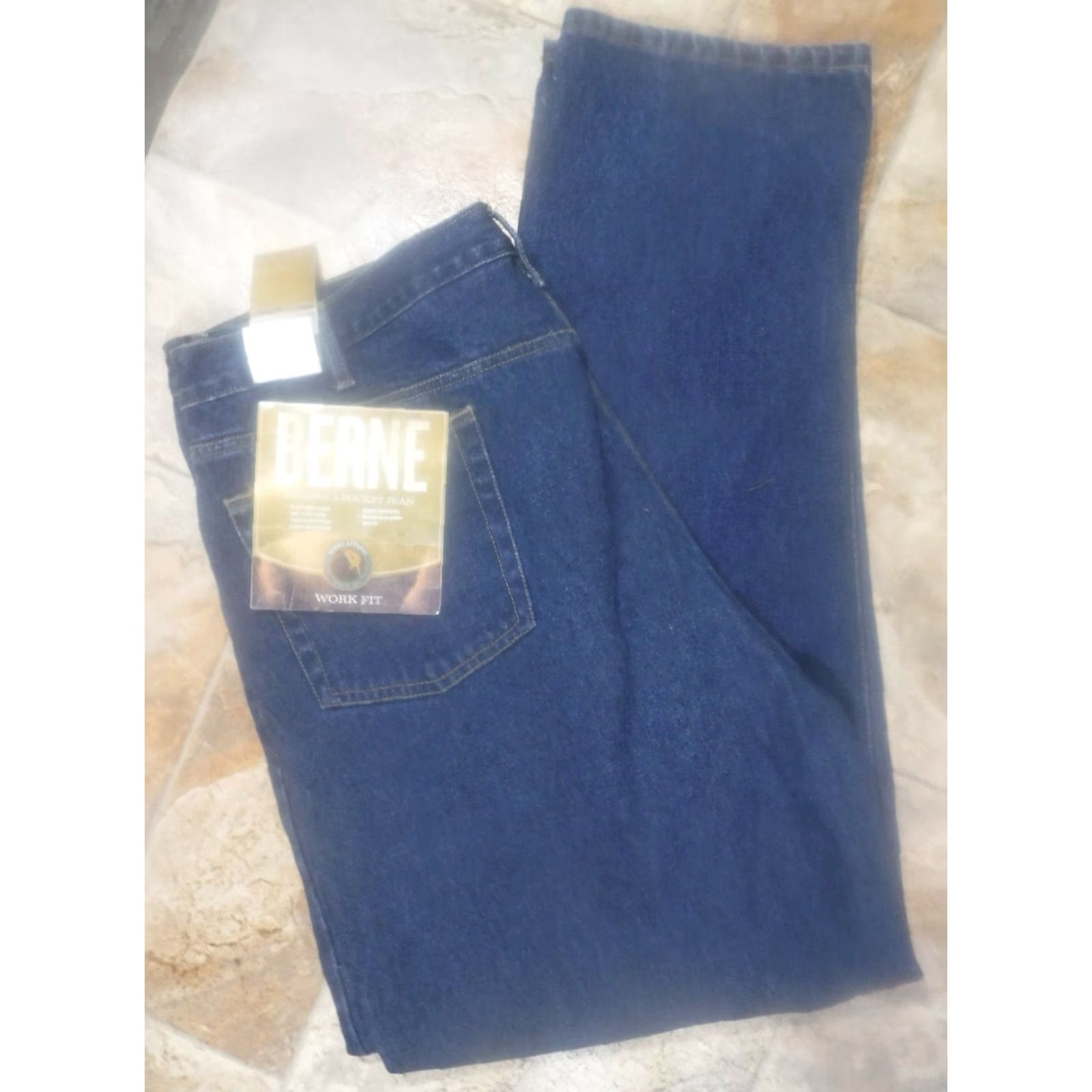 Vintage VINTAGE Berne Jeans 42 / 34 Dark Blue Denim 5-Pocket Classic 90s Style P999SWD Mens Jeans Diutm Tag New with Tags Size US 42 / EU 58 - 2 Thumbnail