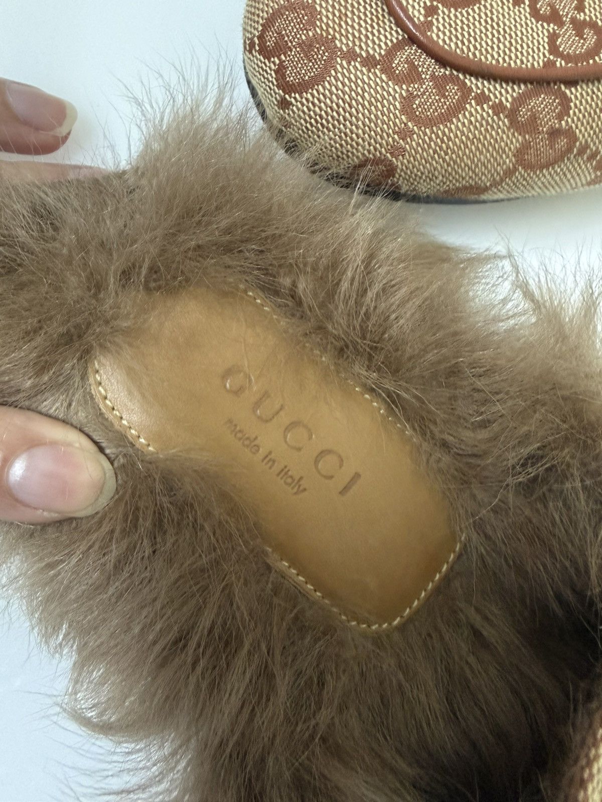 Gucci Gucci Princetown Fur-lined GG Canvas Loafers Size US 9 / IT 39 - 4 Thumbnail