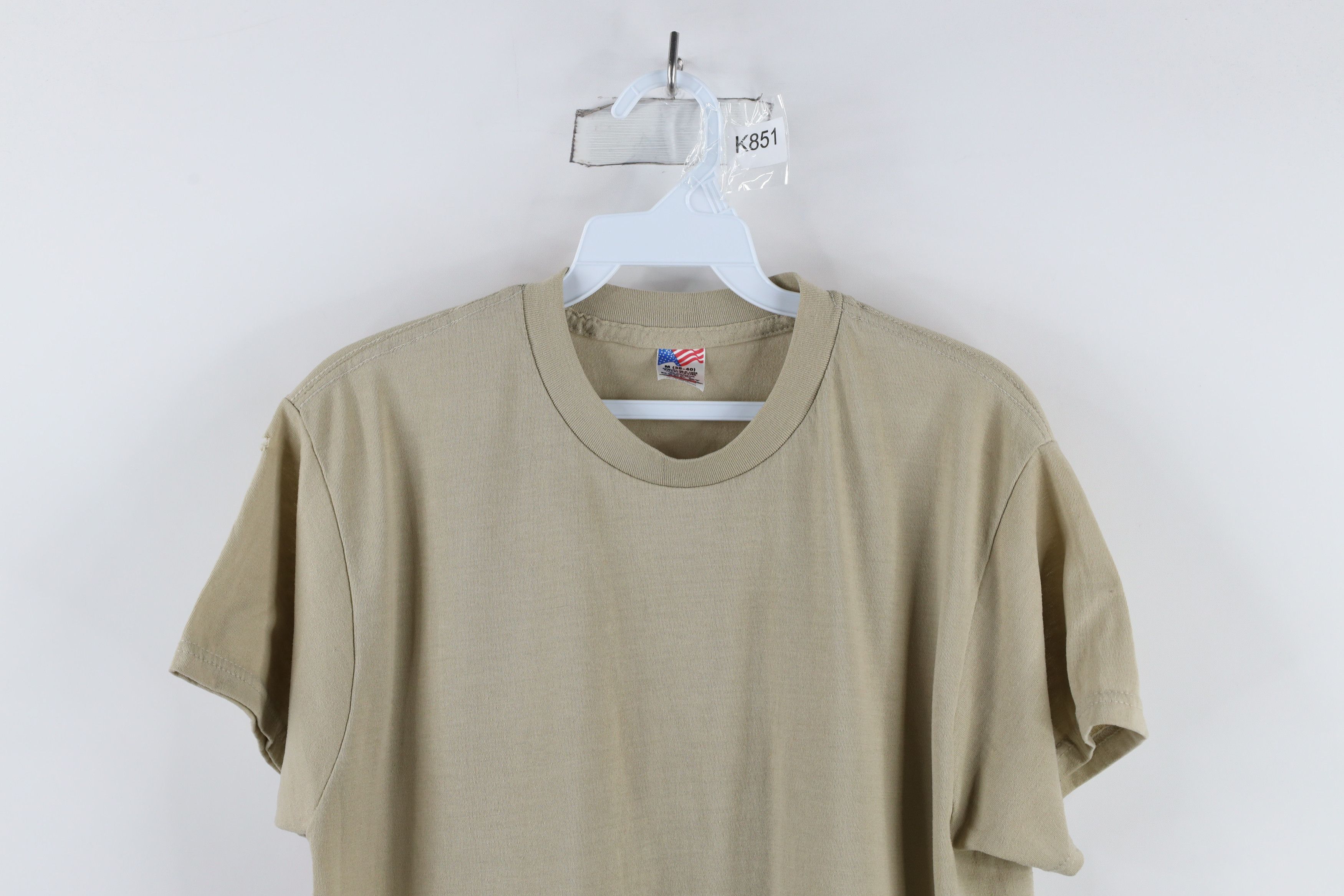 Vintage Vintage 90s Streetwear Knit Short Sleeve T-Shirt Beige USA Size US M / EU 48-50 / 2 - 2 Thumbnail