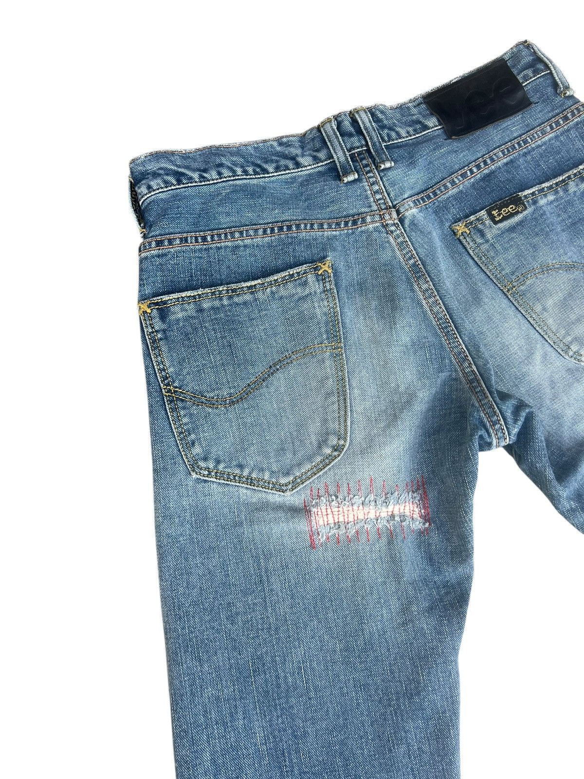 Lee Lee X TMT Japan Distress Embroidery Denim Selvedge Jeans Size US 29 - 14 Thumbnail