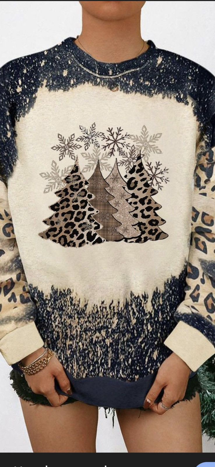 Other Boutique Leopard Color Block Pullover holiday Crewneck Nwt Size M / US 6-8 / IT 42-44 - 7 Thumbnail