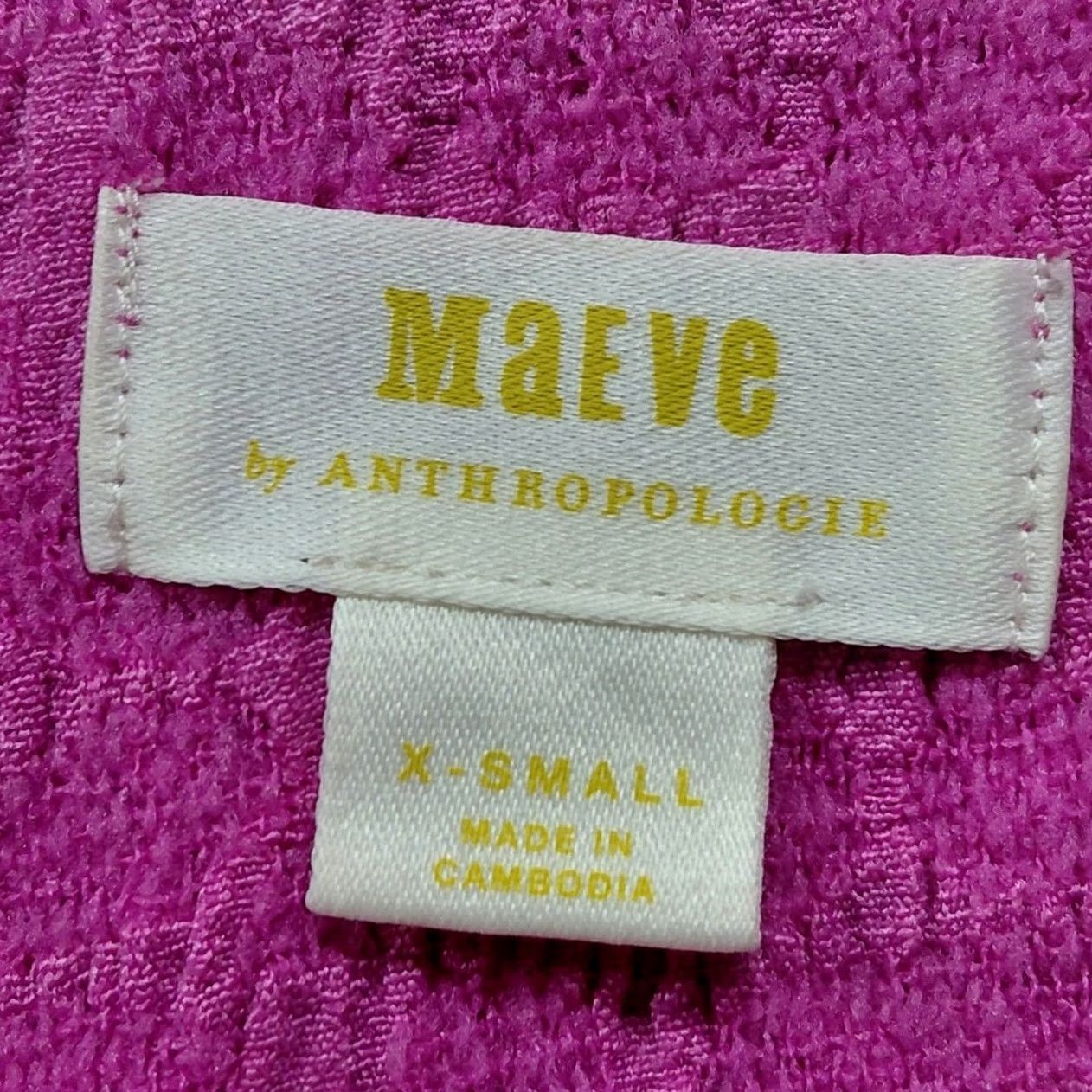 Anthropologie Maeve by Anthropologie Pink Textured Top Solid Short Sleeve Women Size XS Size XS / US 0-2 / IT 36-38 - 3 Thumbnail