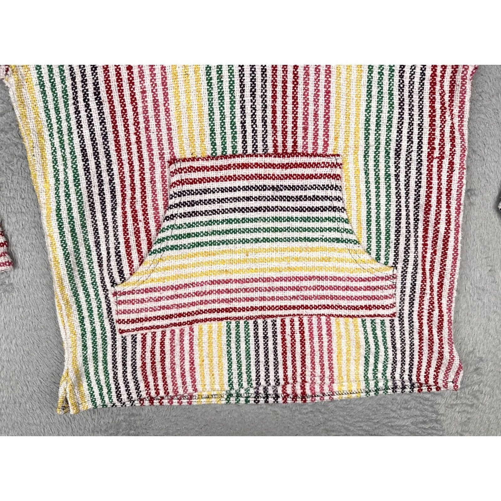 KangaROOS Baja Hoodie Mens Large Multicolor Striped Heavyweight Kangaroo Pocket Hooded V-Neck Hippie Bohemian Festive Shirt? Size US L / EU 52-54 / 3 - 5 Thumbnail