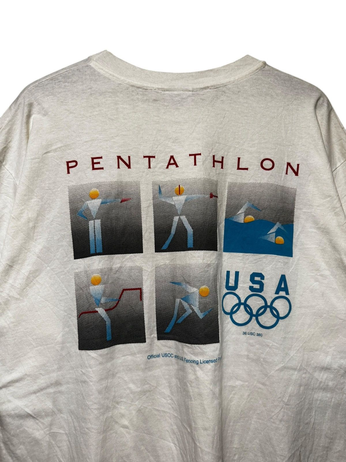 Vintage Usa olympics white tee Size US XL / EU 56 / 4 - 5 Thumbnail