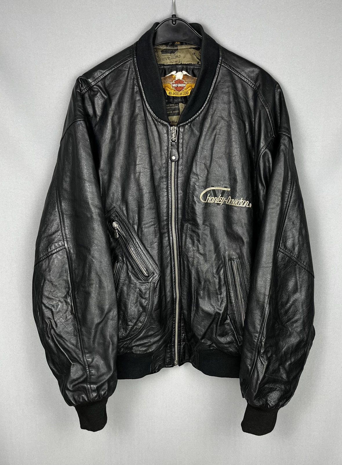 Harley Davidson × Vintage Harley Davidson leather jacket big logo vintage Size US XL / EU 56 / 4 - 2 Thumbnail