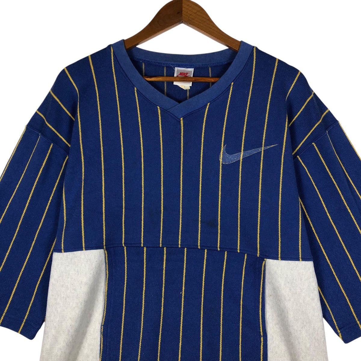 NIKE Gray Label Baseball Swoosh V-Neck Sweatshirt