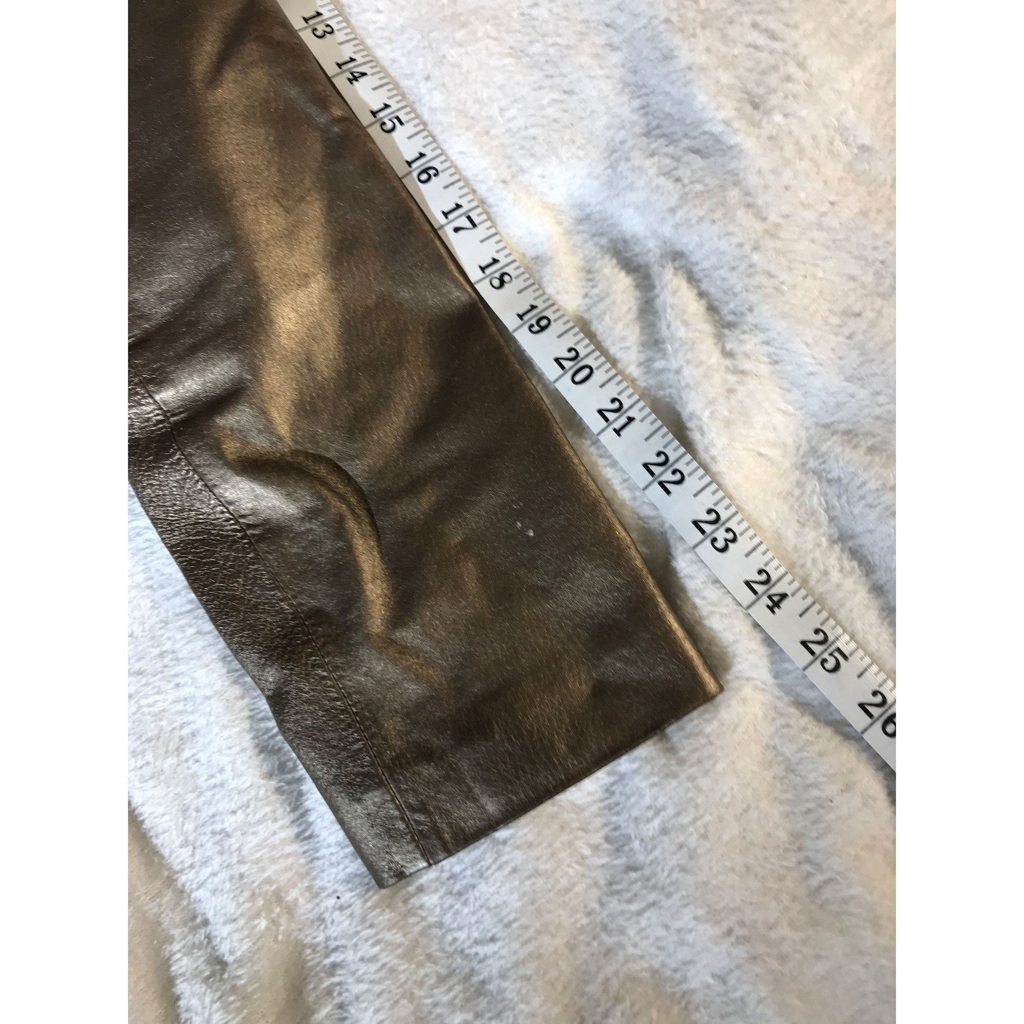 Vintage B by Bernardo Womens Metallic Full Zip Bronze Leather Jacket Size M / US 6-8 / IT 42-44 - 7 Thumbnail