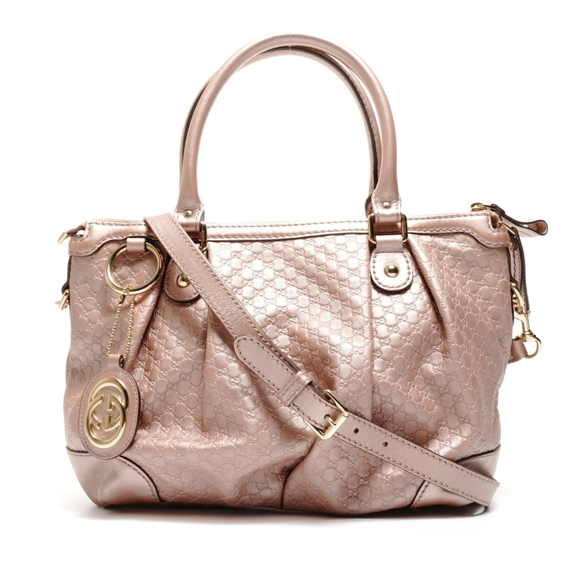 Gucci Gucci Micro GG Shima Leather Sukey 2-Way Shoulder Bag, Pink, WS26857 Size ONE SIZE - 1 Thumbnail