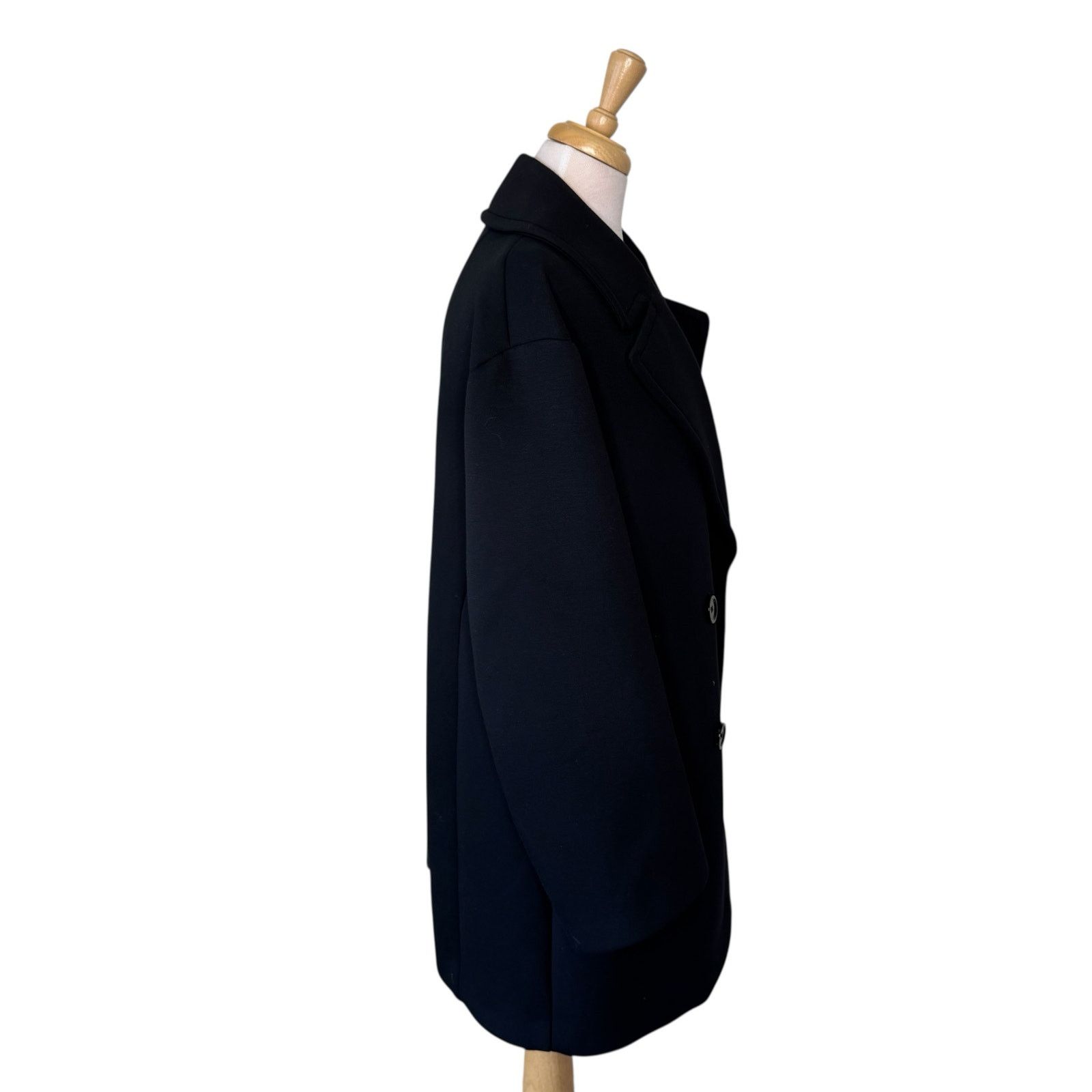Max Mara 'S MAXMARA Ponte Knit Double Breasted Peacoat Black Size L / US 10 / IT 46 - 3 Thumbnail