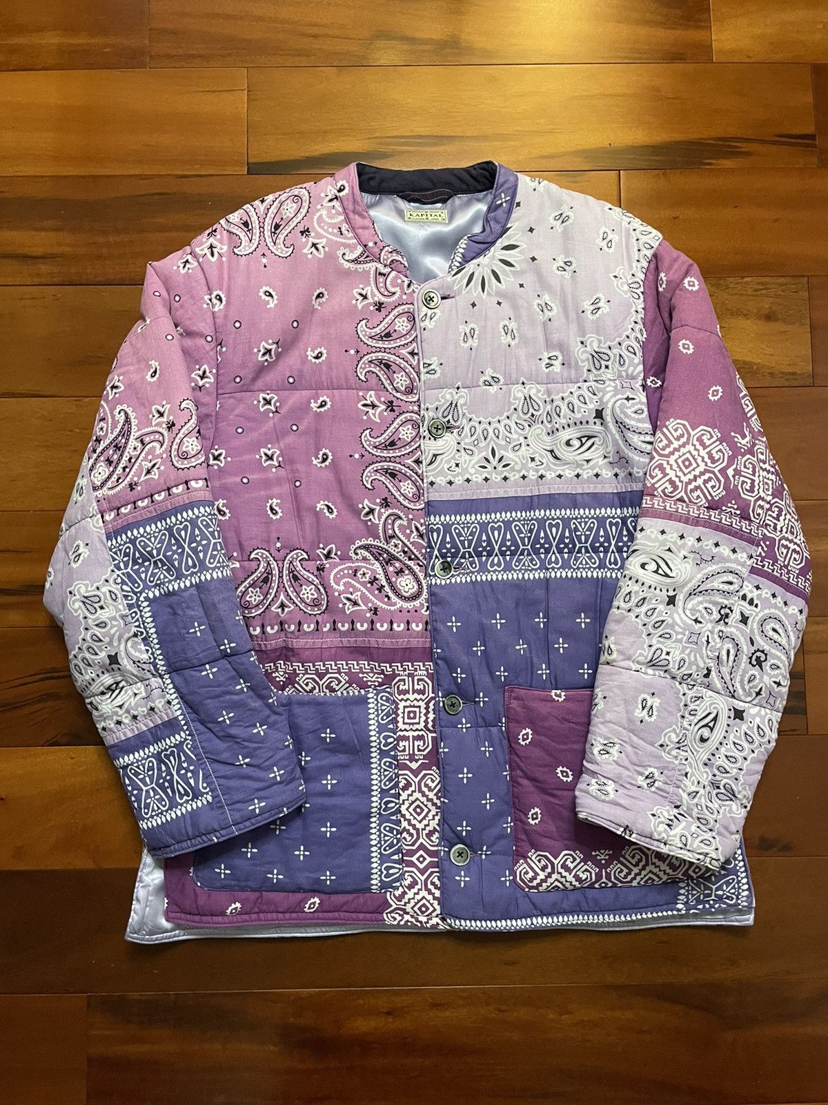 image of Kapital Quilted Bandana Jacket in Purple, Men's (Size XL)