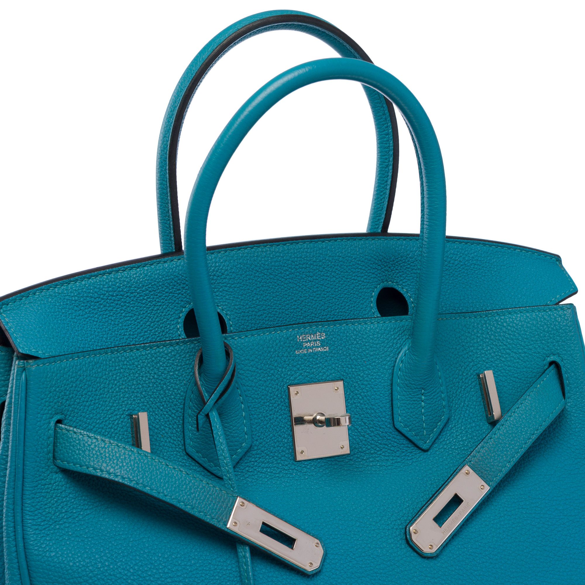 Hermes HERMES Birkin 30 in Blue Leather Size ONE SIZE - 7 Thumbnail