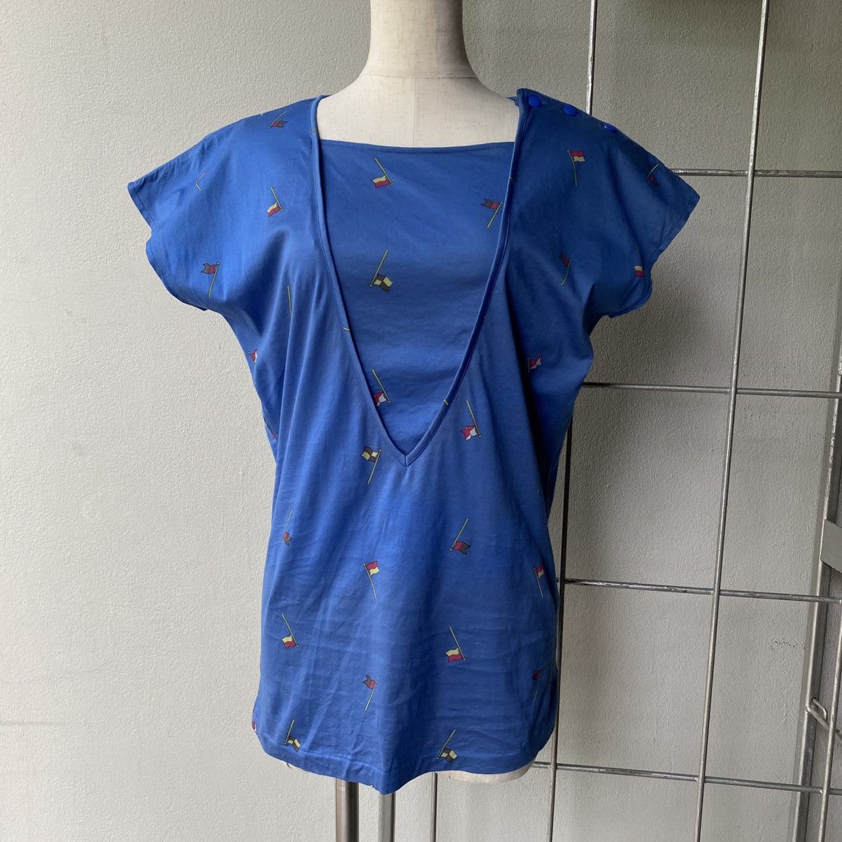 Chloe Miss Chloẻ Blue Deep V-Neck Tee Size S / US 4 / IT 40 - 2 Thumbnail