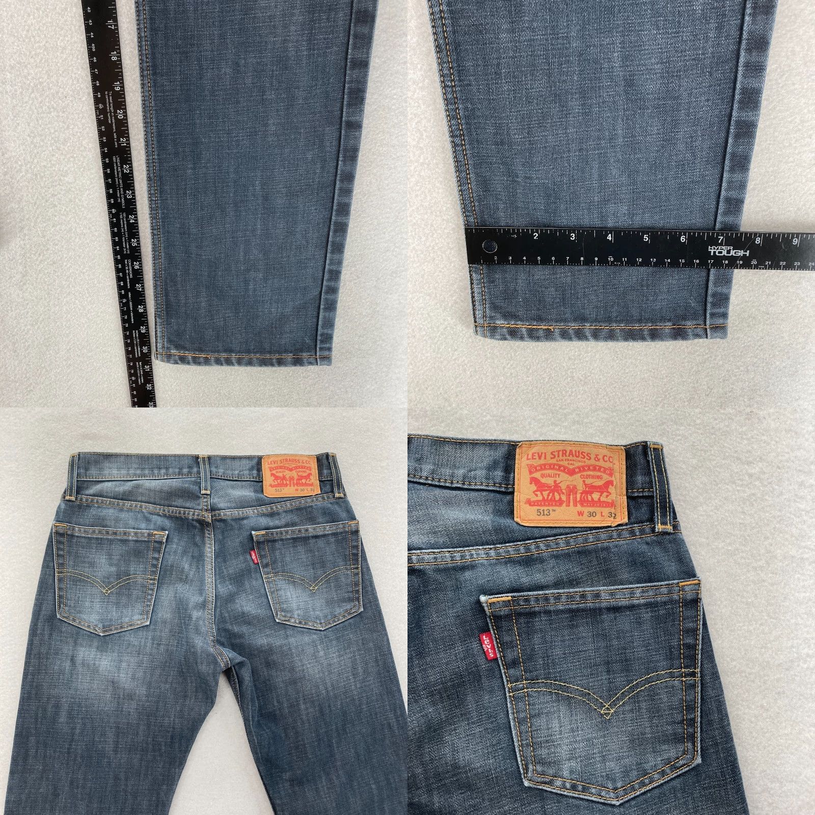 Levi's Levi's 513 Jeans Mens 30x32 Slim Fit Straight Leg Blue Denim Mid Rise Stretch Size US 30 / EU 46 - 8 Thumbnail