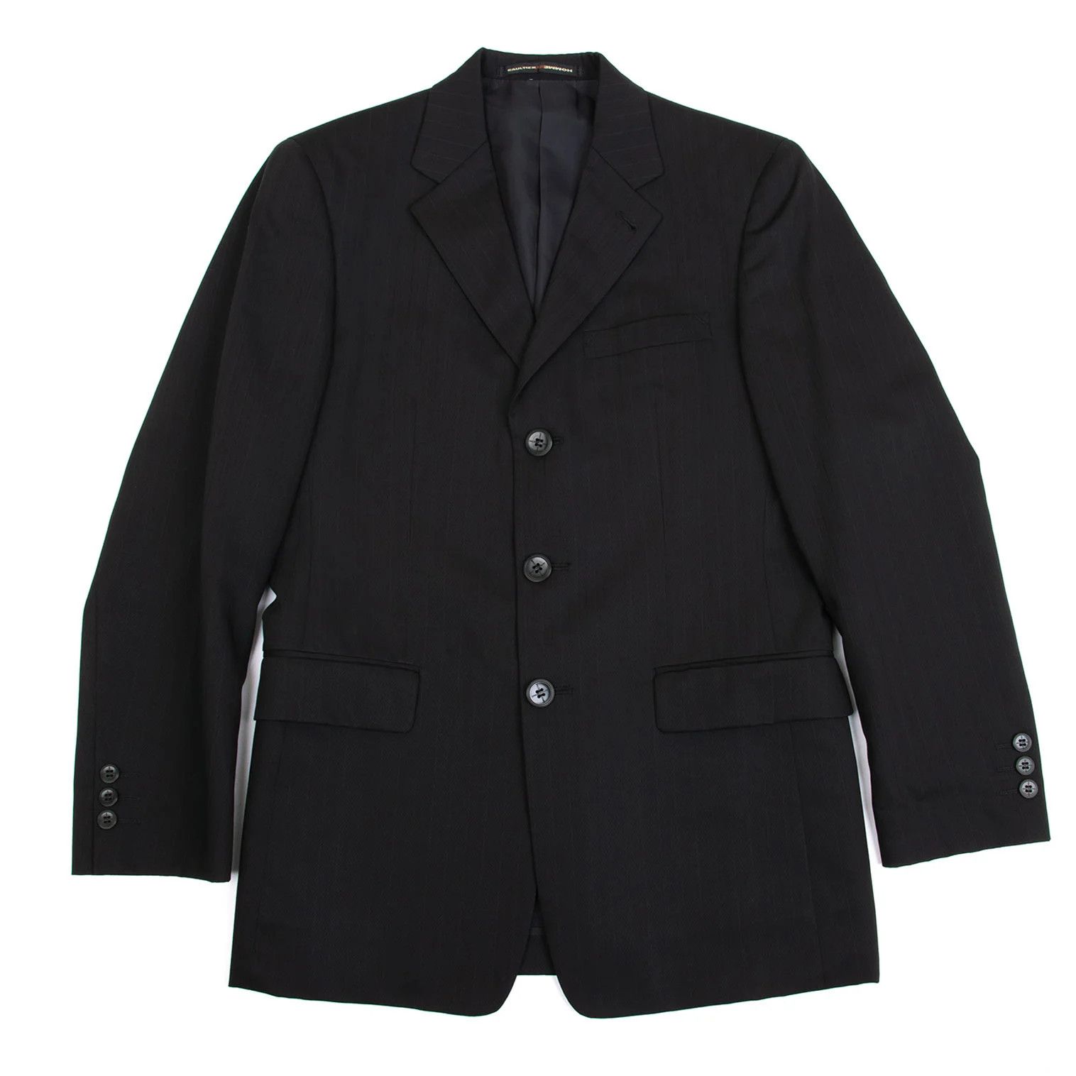 Jean Paul Gaultier Wool-Poly Shadow Stripe Jacket in Black Size 44 Size US S / EU 44-46 / 1 - 1 Thumbnail