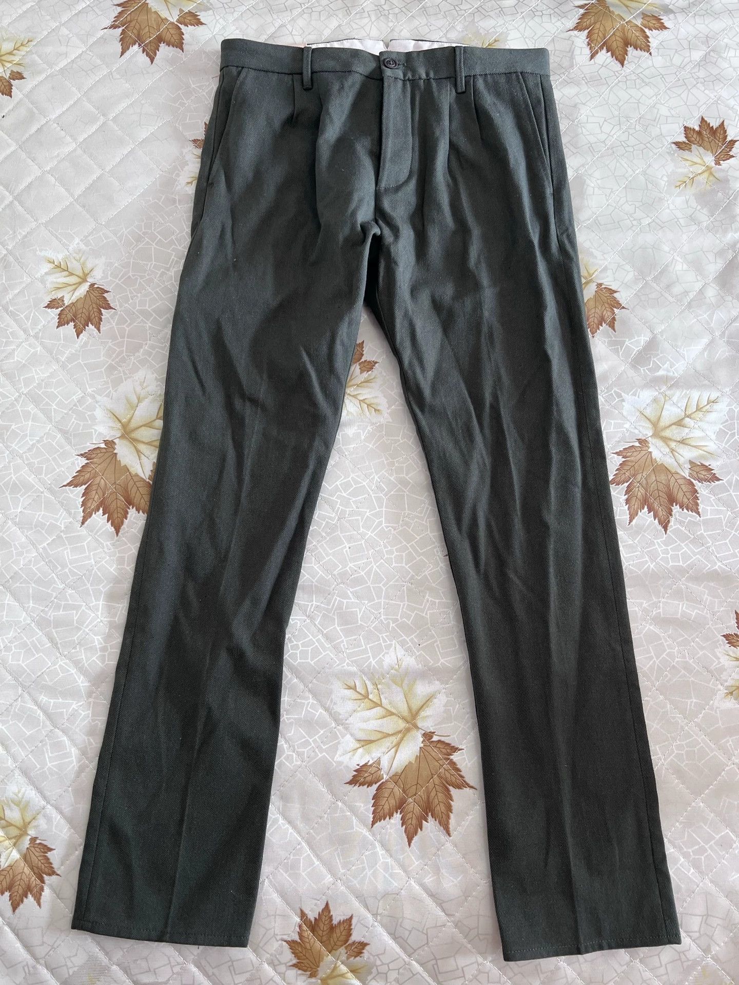 Fortela Fortela Pences Double-Pleated Green Casual Pants Size US 33 - 1 Thumbnail