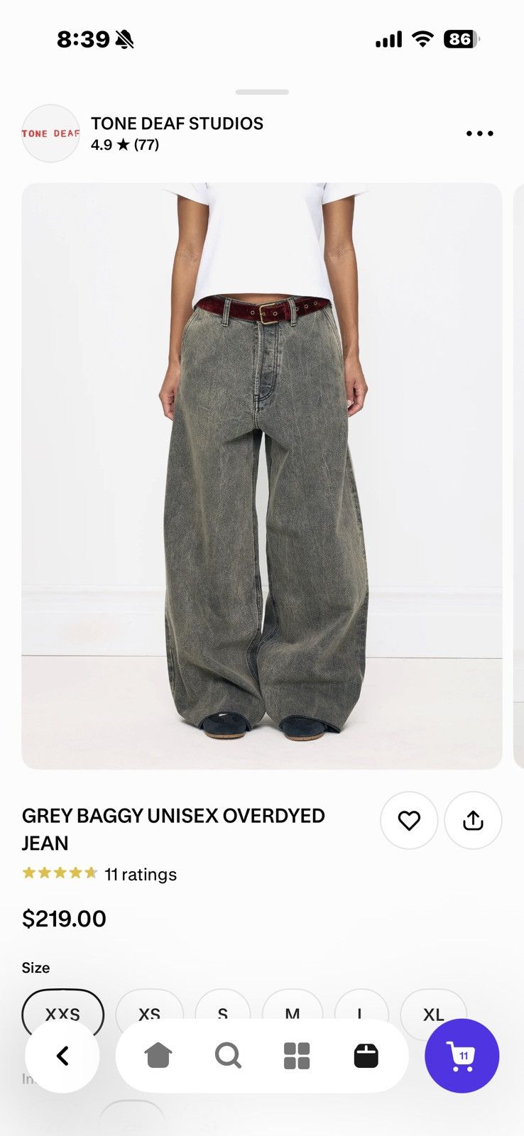 Other Tone Dead 29 xxs jeans unisex Size US 29 - 1 Thumbnail