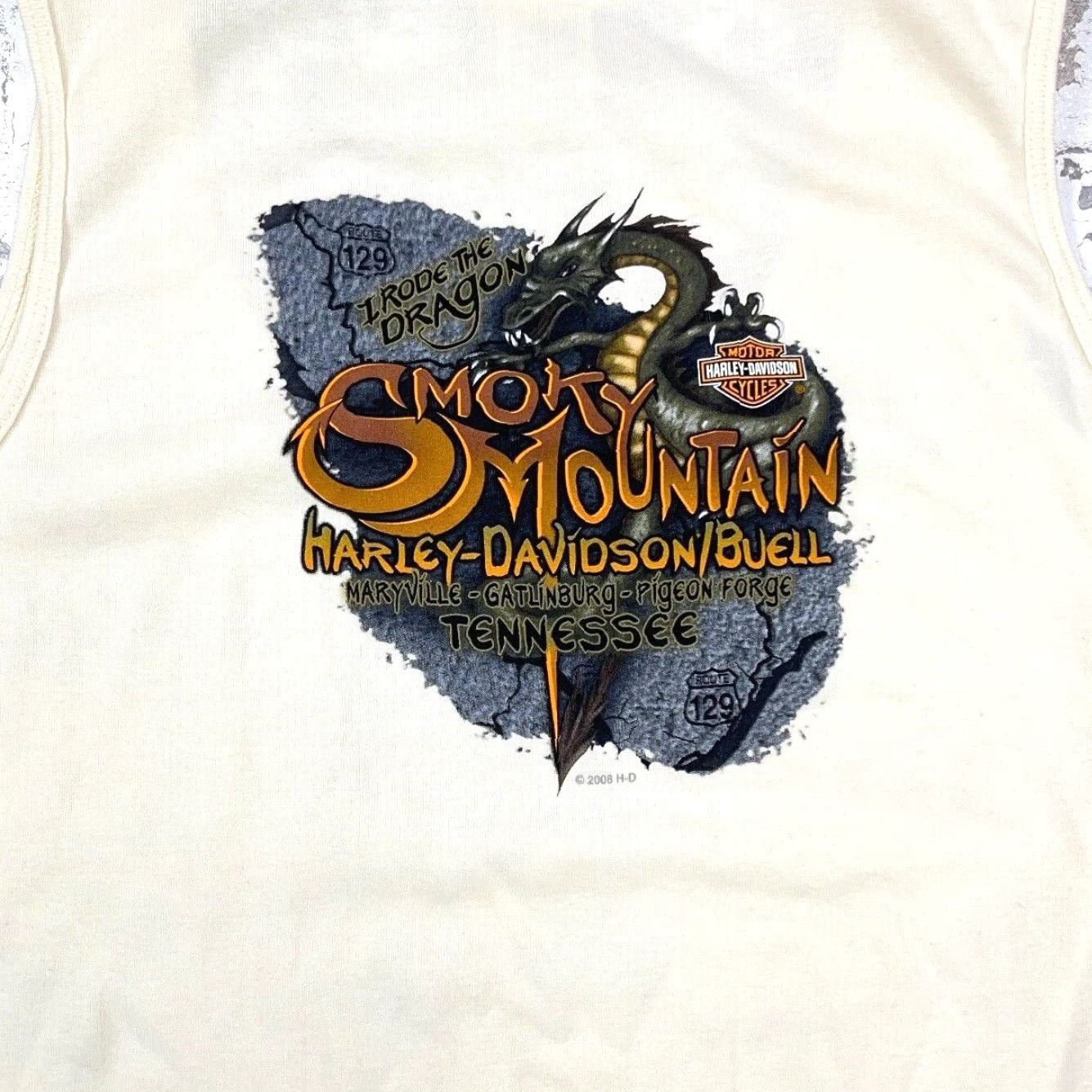 Harley Davidson VINTAGE Harley-Davidson Shirt Women XL White Tank Top Tee Dragon Y2K Ladies Top Size XL / US 12-14 / IT 48-50 - 3 Thumbnail