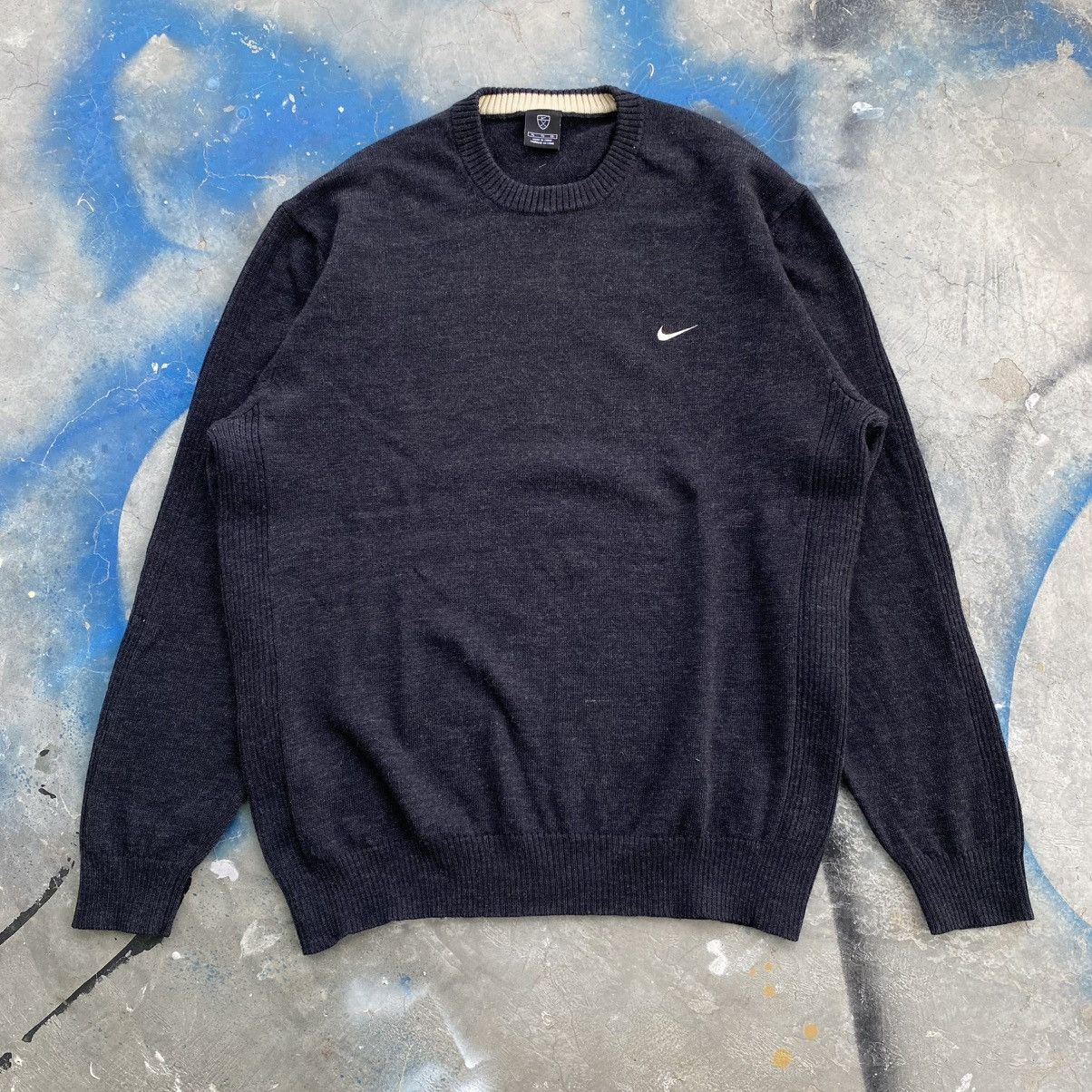 Nike × Vintage nike logo knitwear black Size US XL / EU 56 / 4 - 1 Thumbnail