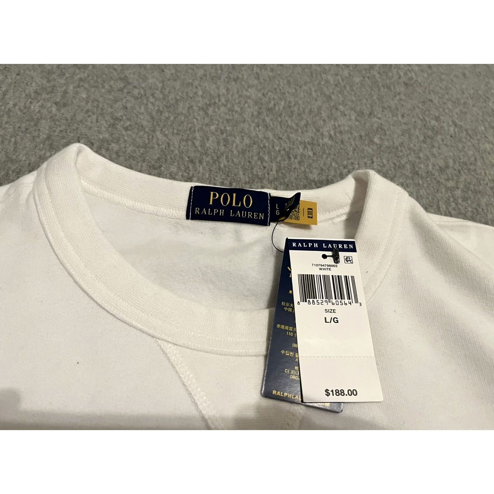 Polo Ralph Lauren VINTAGE Polo Ralph Lauren Americana USA Logo Flag White Sweater Size Large NWT Mens Pullover Knit Long Sleeve w/ Measurements Size US L / EU 52-54 / 3 - 2 Thumbnail