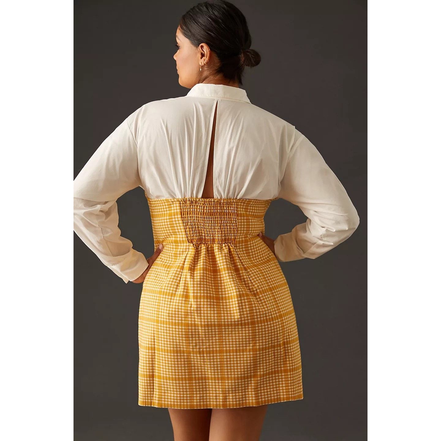 Anthropologie New Anthropologie Maeve Knit Twofer Mini Dress $170 Gold Size XXL / US 16-18 / IT 52-54 - 3 Thumbnail
