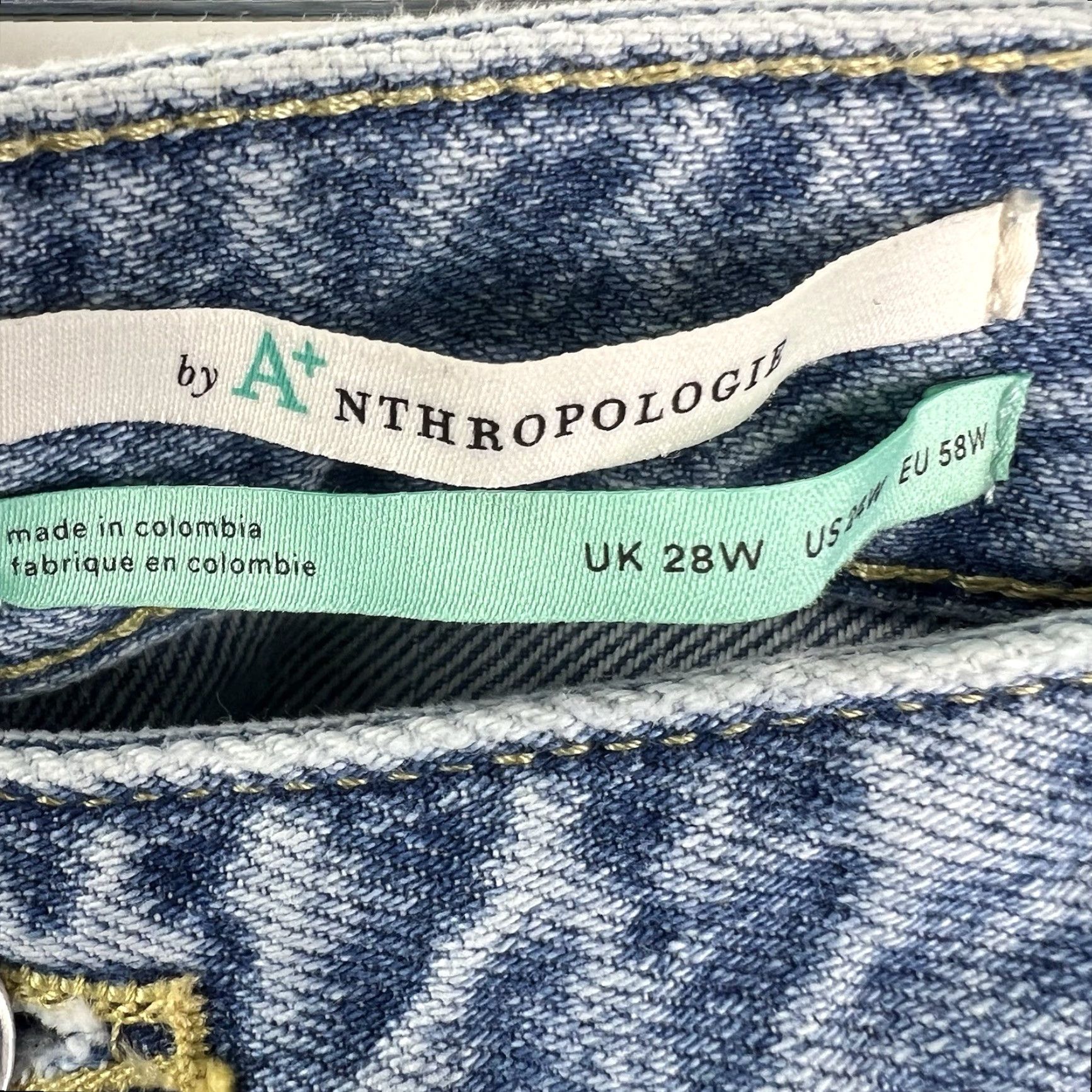 Anthropologie ANTHROPOLOGIE Pilcro Distressed Baggy Denim Jeans Womens 24W 48X30 Blue NWT Jeans Size 42" / US 20 - 5 Thumbnail