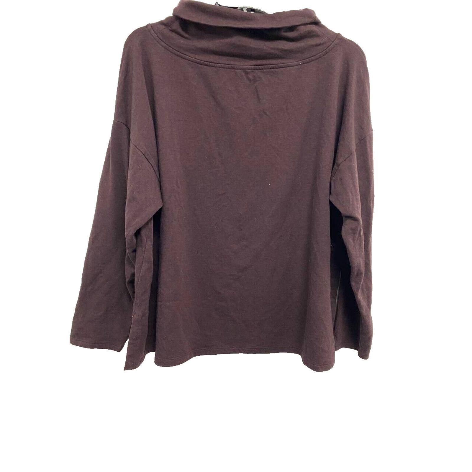 Eileen Fisher Eileen Fisher Mock Washable Organic Coton Top Size L A000472 Size L / US 10 / IT 46 - 4 Thumbnail