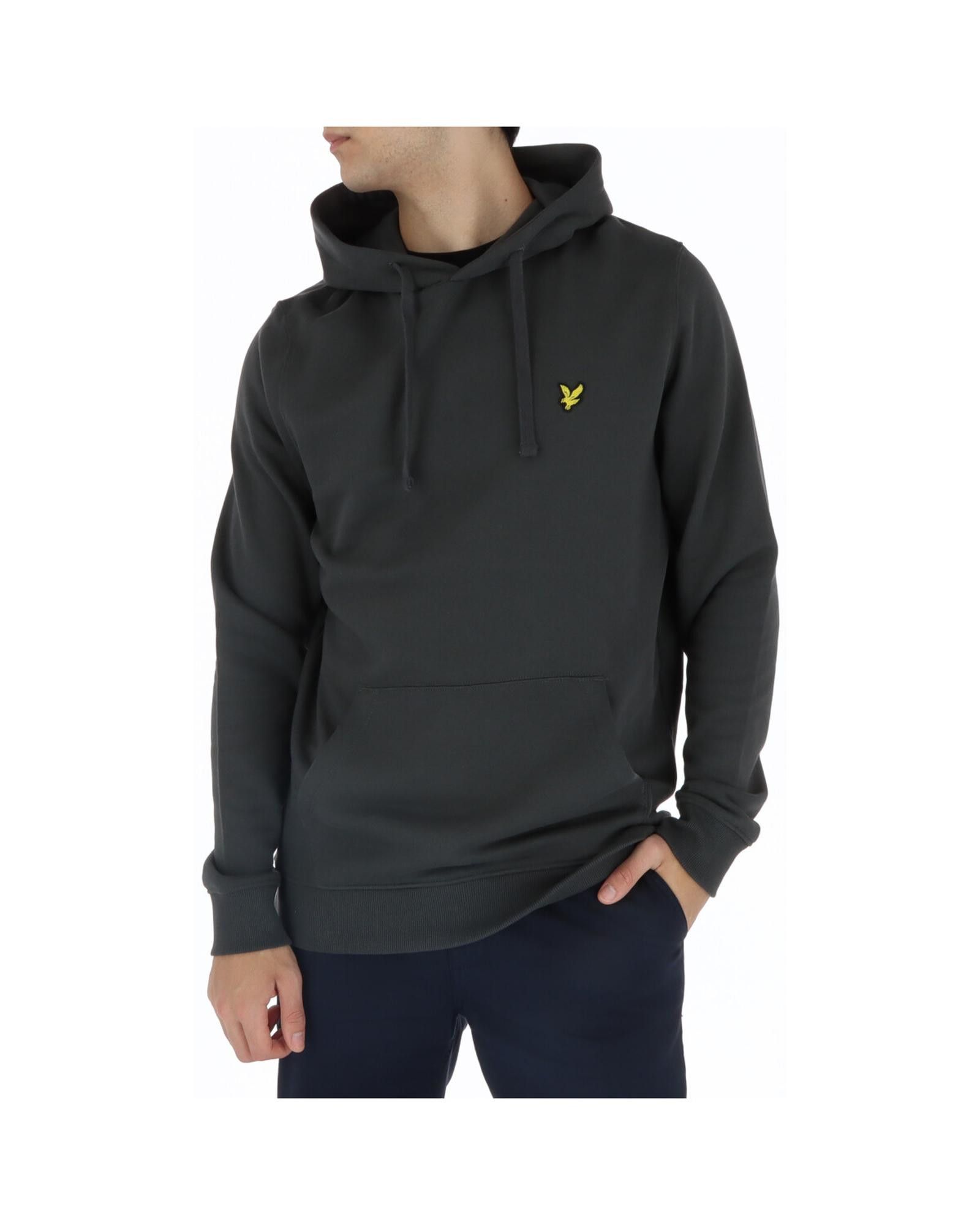 image of Lyle Scott Printed Hooded Sweatshirt With Front Pockets in Grey, Men's (Size XL)