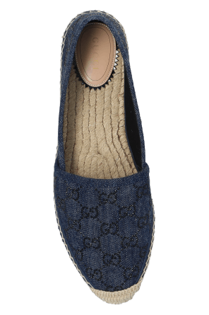 Gucci o1s1wg110125 Espadrille With GG Crystals in Navy Blue Size US 11.5 / IT 41.5 - 4 Thumbnail