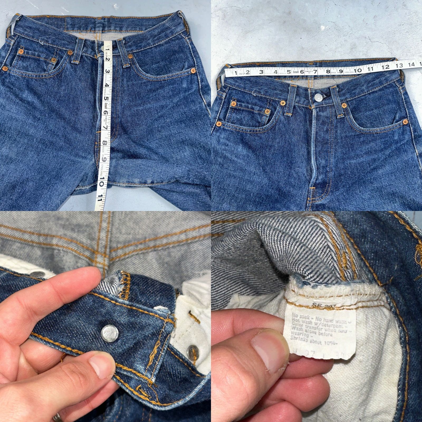 Levi's VINTAGE Levi's 501 Jeans (XX) 80s USA Dark Wash Blue Selvedge 27x34 27x34 Button Denim Straight Mens Size US 27 - 8 Thumbnail
