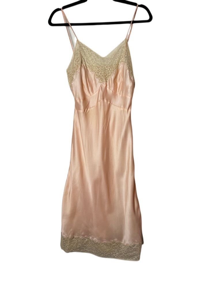 Vintage Vintage 1930's-1940's Tailored by Ro Jene Pink Rayon Slip Size ONE SIZE - 1 Thumbnail