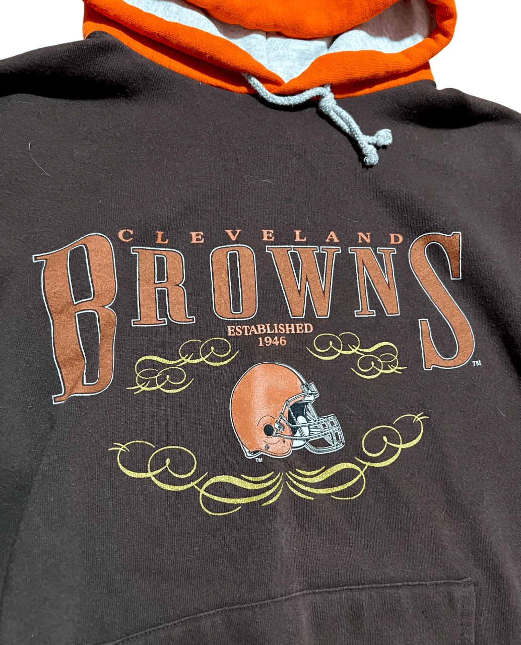Nutmeg Cleveland Browns Nutmeg Mills 90s Vintage Hoodie Sweatshirt Size US L / EU 52-54 / 3 - 2 Thumbnail