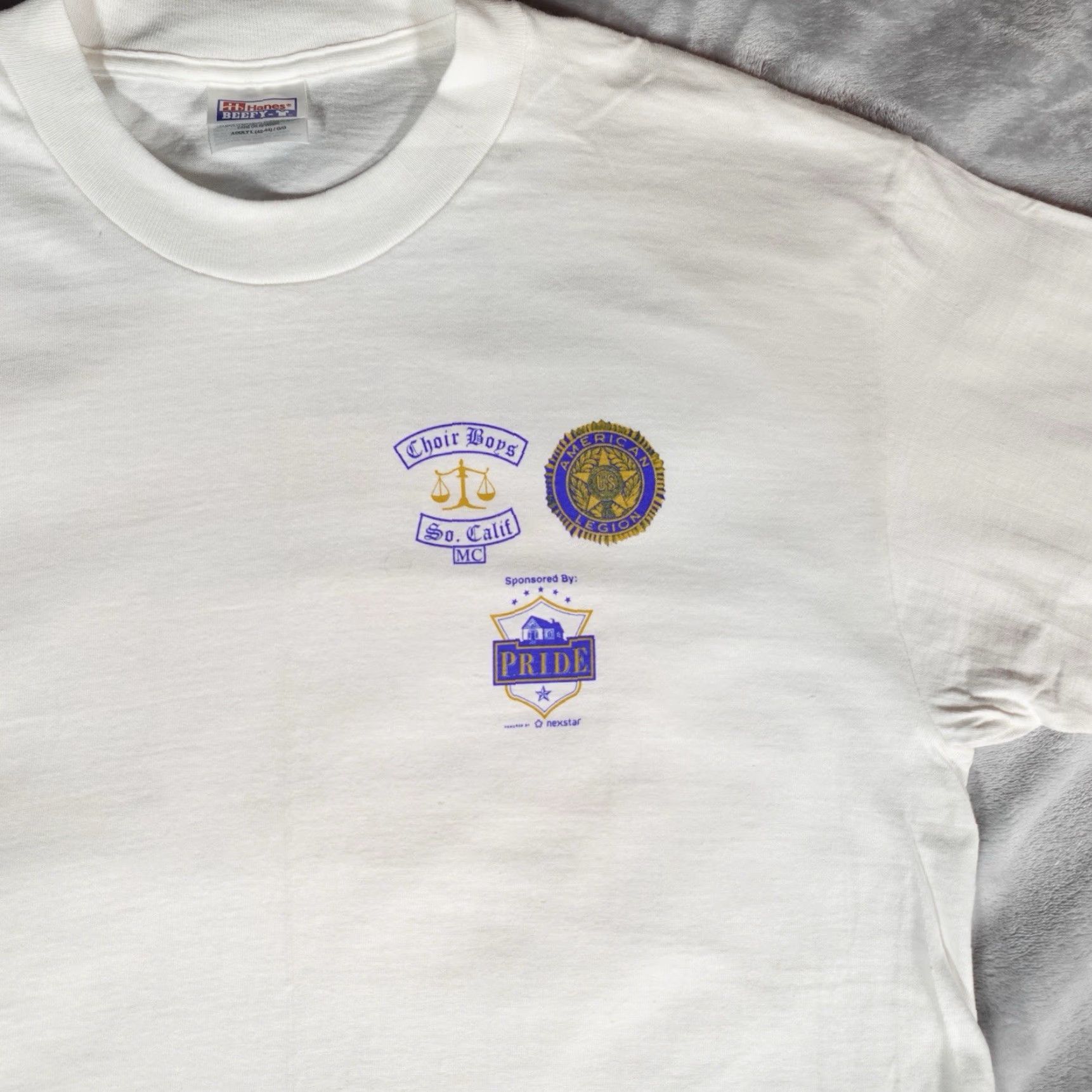 Hanes VINTAGE Hanes T-Shirt Men L White Biker Theme Graphic Print Motorcycle Club Veterans Shirt 2000s Size US L / EU 52-54 / 3 - 5 Thumbnail