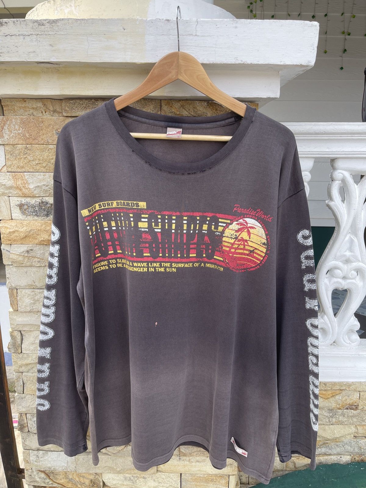 Sun Surf Last Drop🔥Vtg Nev Surf Boards THRASHED FADED Long Sleeve Size US XXL / EU 58 / 5 - 3 Thumbnail