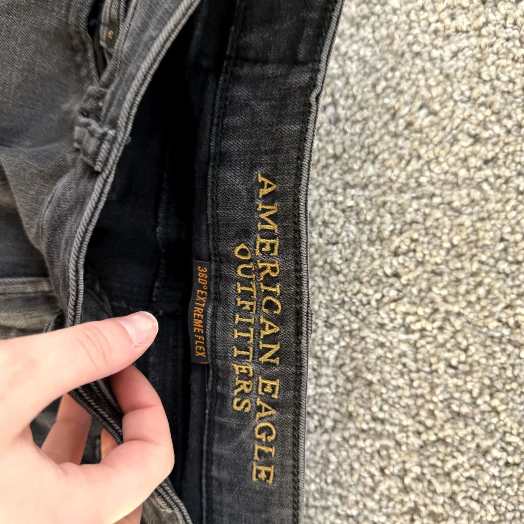 American Eagle Outfitters Mens American Eagle Jeans 31x32 Charcoal Gray Distressed 360 Extreme Flex Size US 31 - 4 Thumbnail