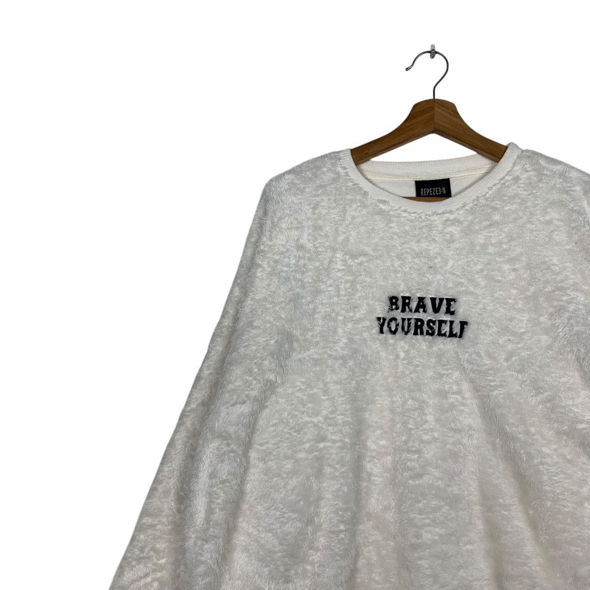 Japanese Brand BRAVE YOURSELF Big Logo Pullover Fleece Sweatshirt 2301-C102 Size US L / EU 52-54 / 3 - 8 Thumbnail