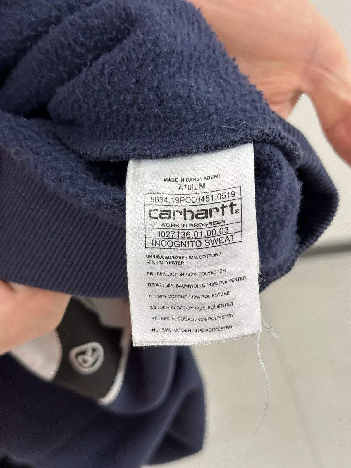 Carhartt Wip Carhartt Incognito Sweat Sweatshirt Sweater Big Logo Mens Size US S / EU 44-46 / 1 - 10 Thumbnail