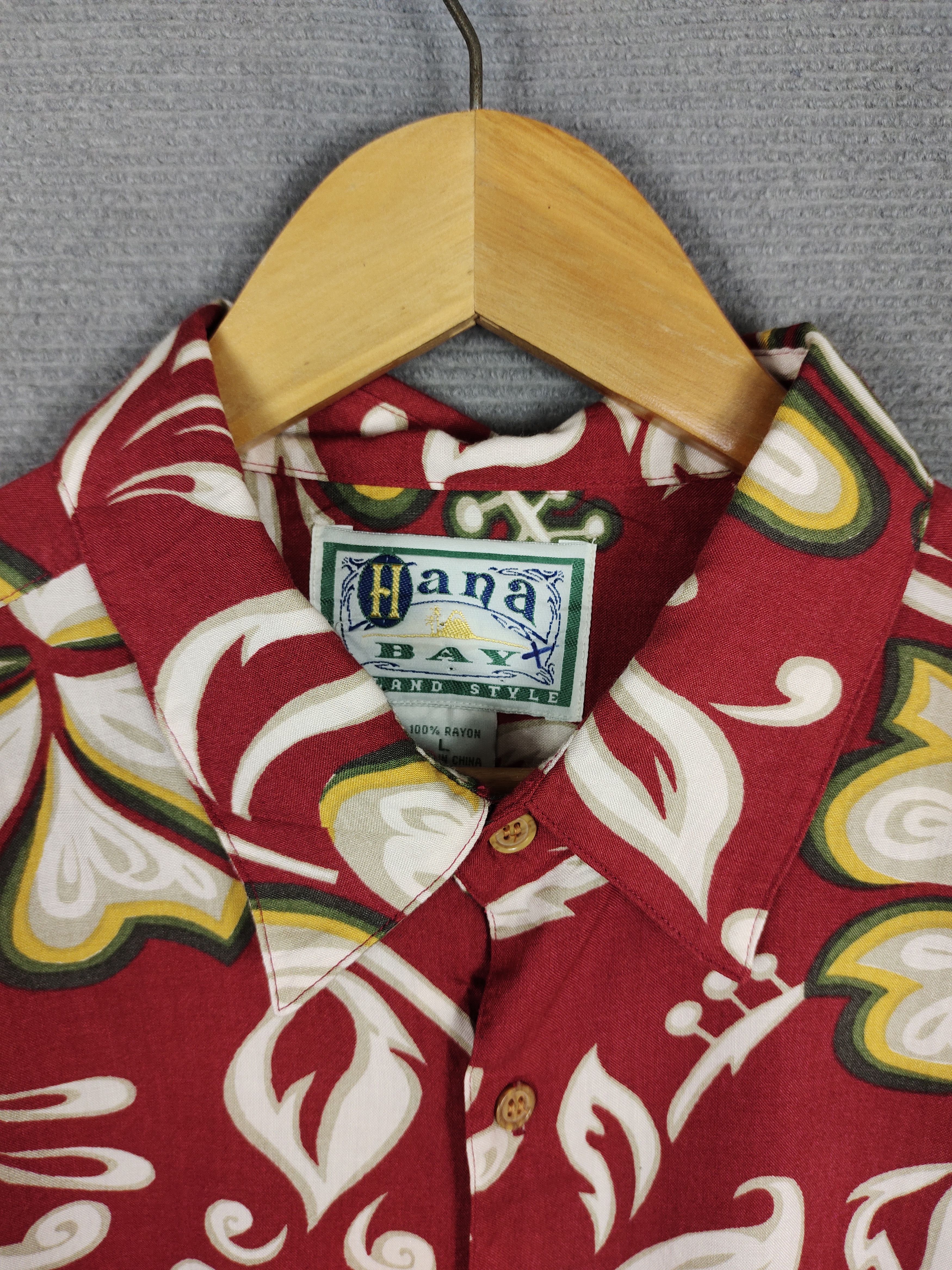 Hysteric Glamour 1990s Hana Bay Flower Printed Rayon Hawaiian Shirt Size US L / EU 52-54 / 3 - 7 Thumbnail