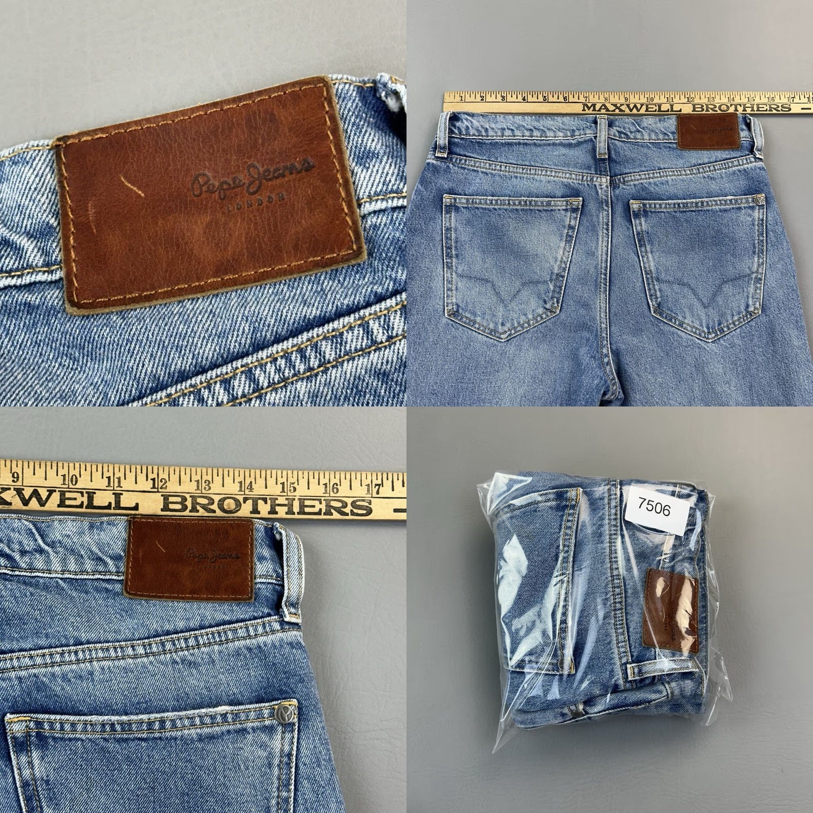 Pepe Jeans VINTAGE Pepe Jeans London Jeans Mens 30x32 Blue Denim Straight Leg Button Fly Casual Relaxed 30 Blue 90s Gothic Grunge Hip Hop Punk Logo Jeans Mens Size US 30 / EU 46 - 9 Thumbnail