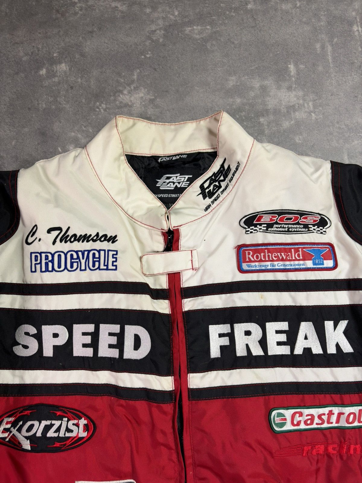 NASCAR Vintage Speed Freak #74 Fast Lane Nascar Racing Moto Jacket Size US XL / EU 56 / 4 - 10 Thumbnail
