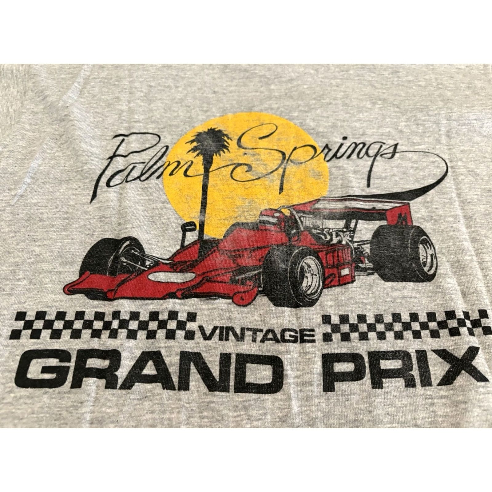Fruit Of The Loom VINTAGE Fruit of the Loom T-Shirt Palm Springs Grand Prix Gray 90s Cars Racing Large Mens Size US L / EU 52-54 / 3 - 2 Thumbnail