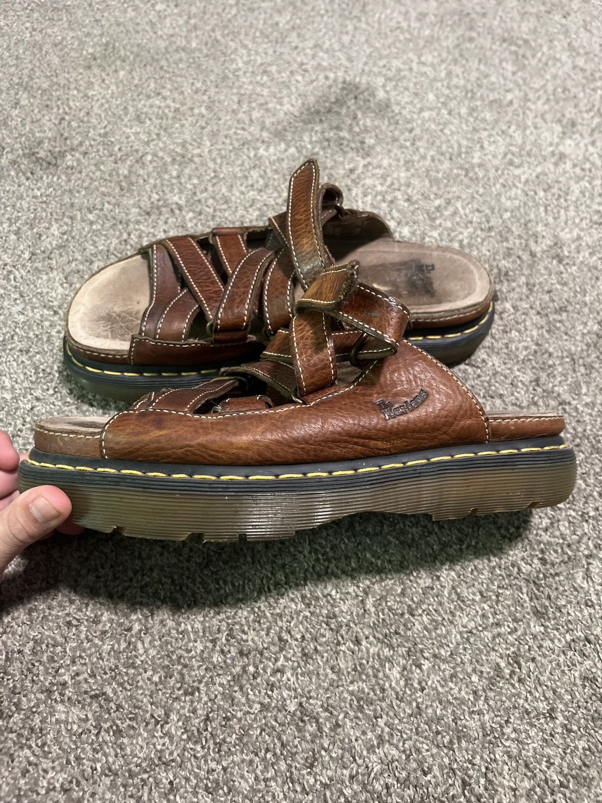 Dr. Martens × Vintage Vintage Dr. Martens Woman’s Brown Strap Sandals Size US 11 / IT 41 - 2 Thumbnail
