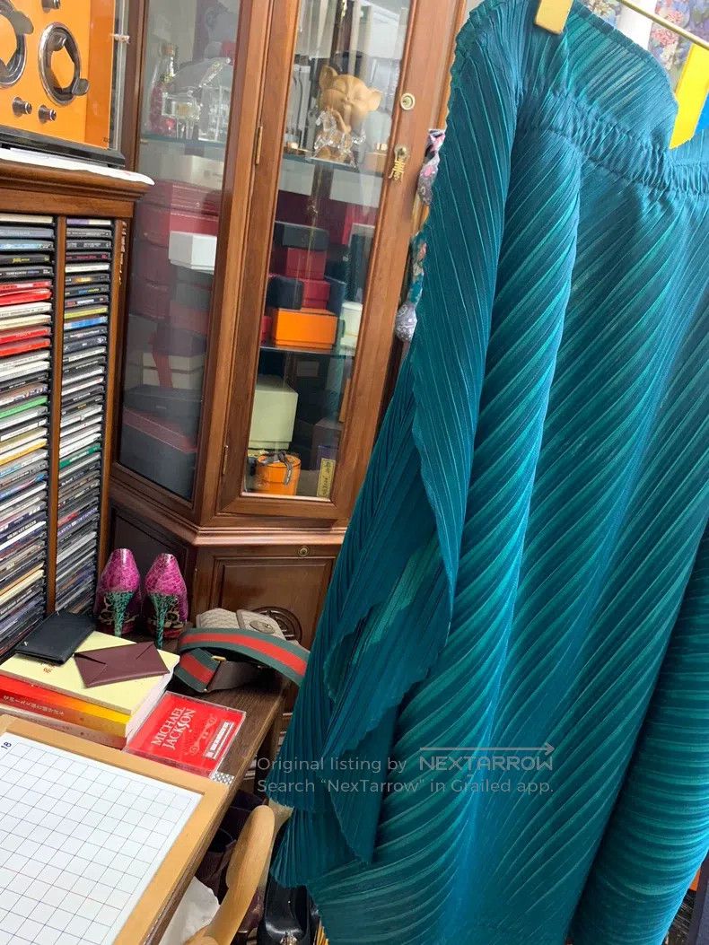 Issey Miyake Issey Miyake size:3 Irregular Dark Green Midi Skirt Size 22" - 4 Thumbnail