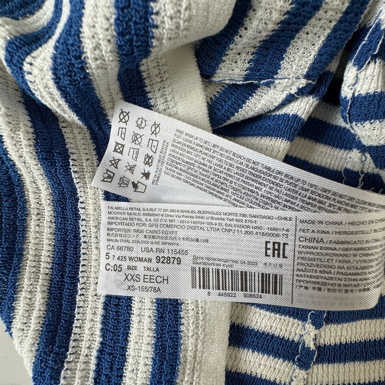 Mango MNG White Blue Striped V-Neck Thin Straps Maxi Dress XXS Size XXS / US 00 / IT 34 - 10 Thumbnail