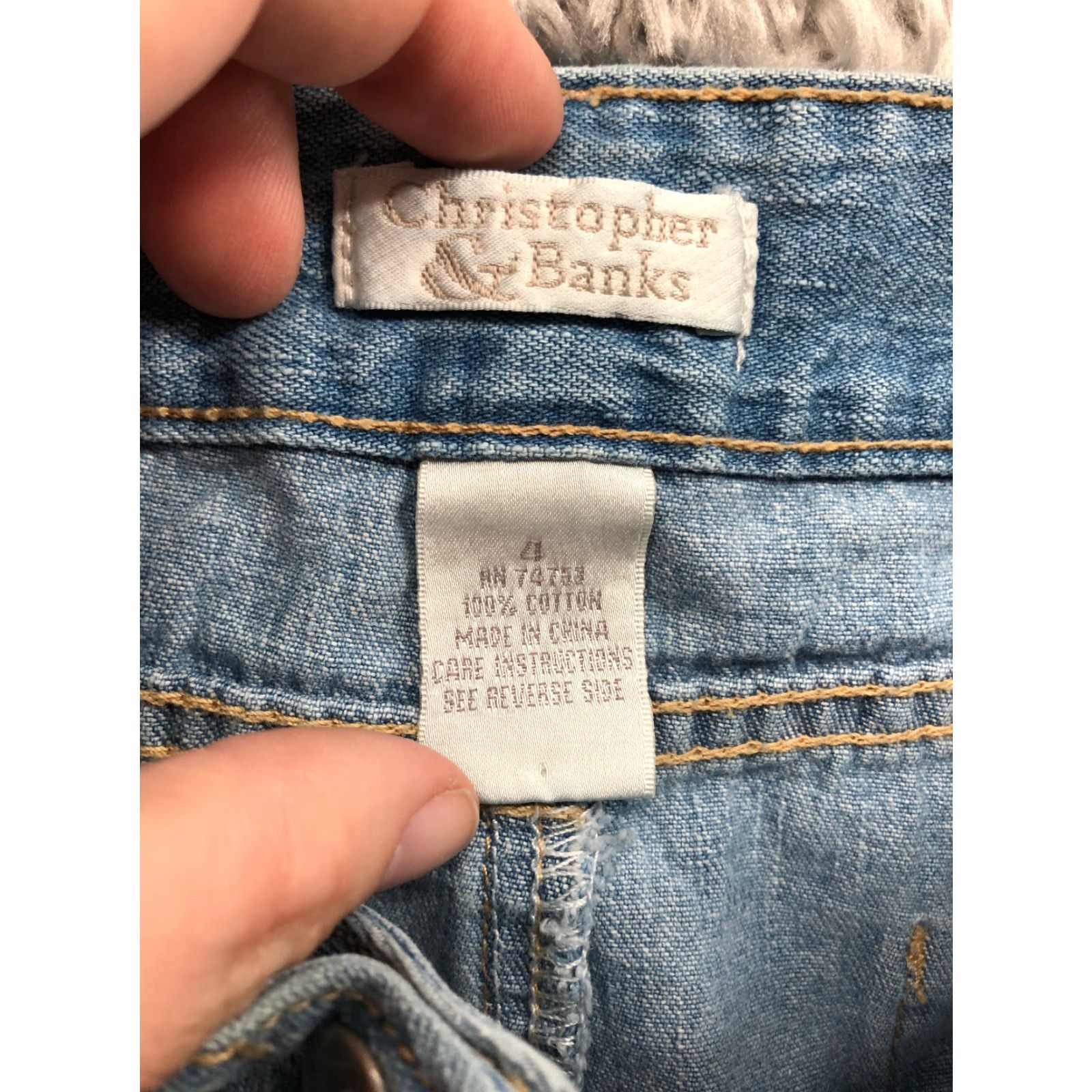 Vintage VINTAGE Christopher & Banks Skirt Womens 4 A-Line Knee Length Denim Medium Wash Blue Cotton Jeans? Size 27" / US 4 / IT 40 - 7 Thumbnail