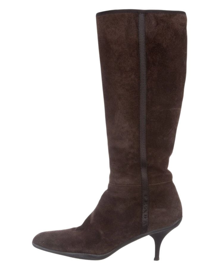 Prada PRADA BROWN SUEDE HEELED BOOTS - EU 38.5/US 8 Size US 8.5 / IT 38.5 - 7 Thumbnail
